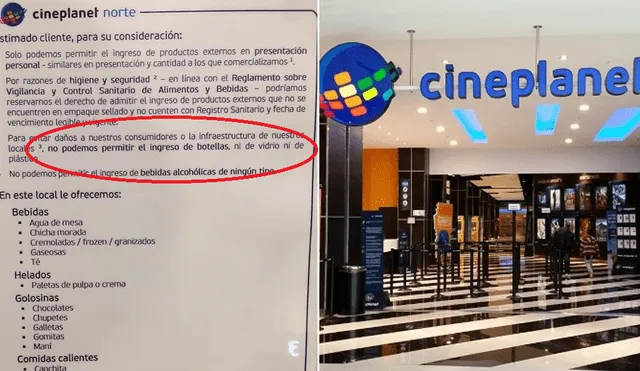 ¿Cineplanet prohibirá ingreso de botellas de plástico y de vidrio a sus salas? 