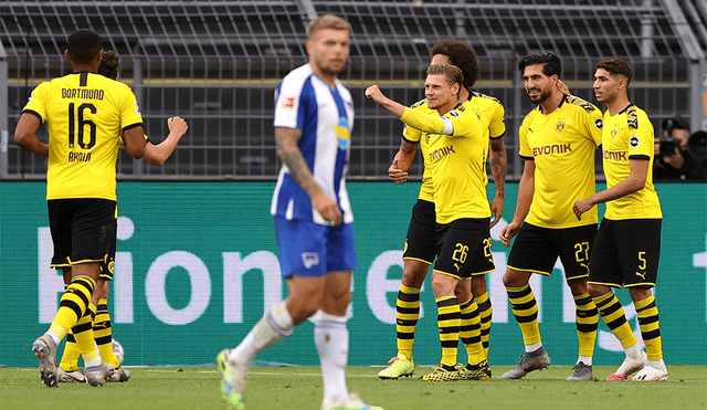 Borussia Dortmund venció 1-0 al Hertha Berlin por la jornada 30 de la Bundesliga de Alemania. | Foto: AFP