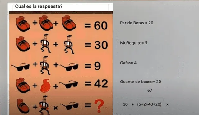 Desliza para conocer la respuesta de este reto matemático que se viralizó en YouTube. Foto: Captura.