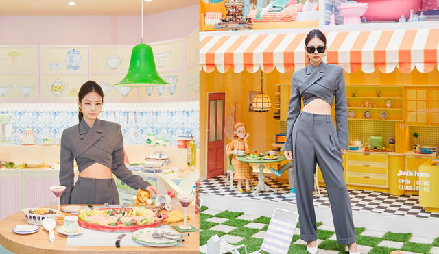 Fotografías de Jennie Kim (BLACKPINK) en la inauguración de la tienda pop-up Jentle Home. Instagram, 12 de mayo 2020.