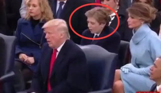 El hijo pequeño de Trump y la llamativa escena que protagonizó en la toma de posesión | VIDEO