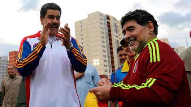 Nicolás Maduro y Diego Armando Maradona. Foto: difusión.