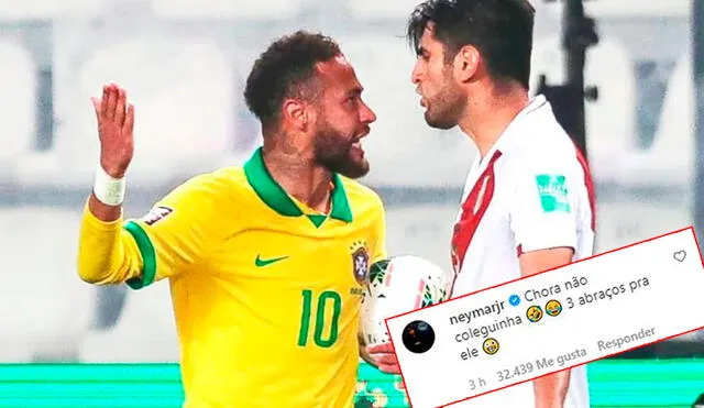 Neymar y Zambrano tuvieron un duelo aparte en el partido por Eliminatorias. Foto: Instagram Esporte Interativo