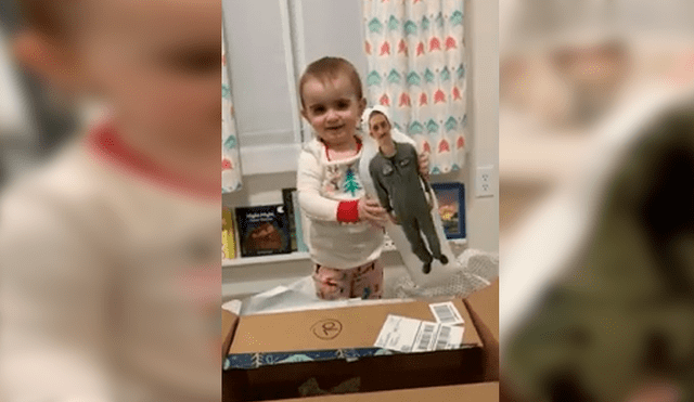 YouTube viral: bebé tiene tierna reacción al ver muñeco con rostro de su papá que está en el ejército