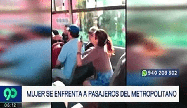 Mujer alterada se enfrenta e insulta a pasajeros del Metropolitano [VIDEO] 