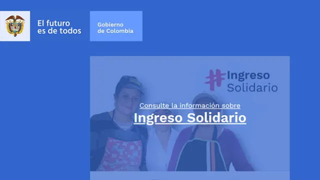 Ingreso Solidario Colombia: plataforma del DPS. Foto: captura web DPS.