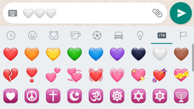 El emoji de WhatsApp del corazón blanco.