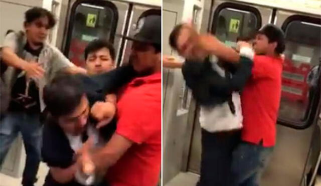 Facebook: hombres protagonizan vergonzosa pelea en pleno metro de México
