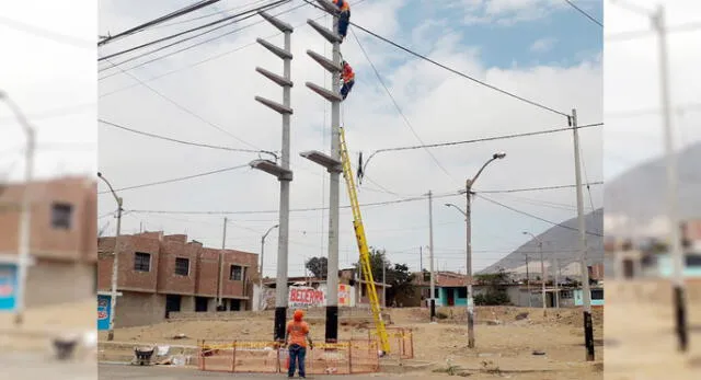 Renuevan redes de alumbrado público en calles de Trujillo