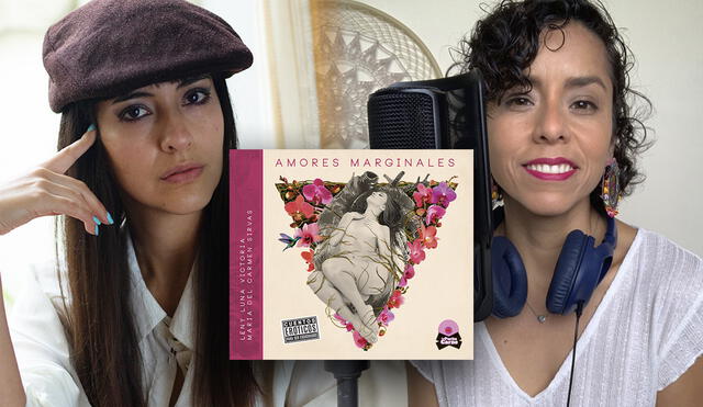 "Amores marginales", un libro de microcuentos escritos por María del Carmen Sirvas y Leny Luna Victoria.