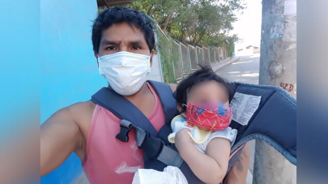 Froylán ha emprendido el camino en busca de una operación para su hijo y un trabajo para sostenerlo. Foto: Facebook.