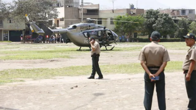 Suboficial herido fue evacuado por un helicóptero al Hospital de la Policía tras una operación en el que se les extrajo las balas del cuerpo. (Foto: Marco Cotrina)