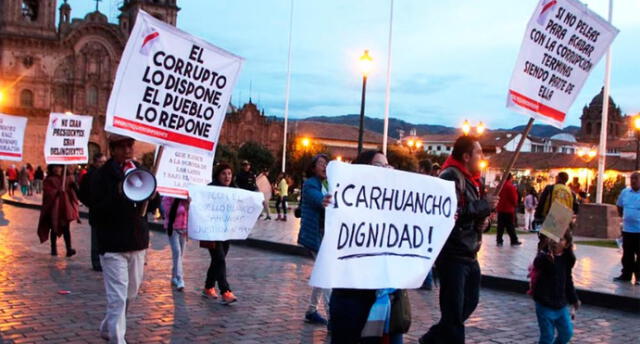 Colectivos de Cusco marchan en respaldo al juez Concepción Carhuancho [VIDEO]