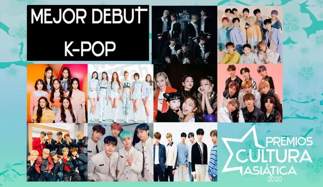 Todos los nominados al mejor debut K-pop de los PCA 2020. Foto: composición La República