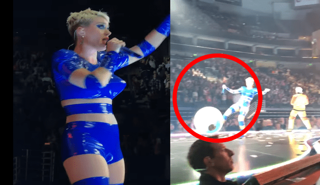 YouTube: Katy Perry lanzó pelotazo en la cara de uno de sus fans en pleno concierto [VIDEO]