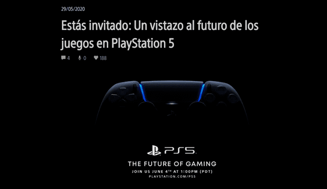 El anuncio se hizo oficial a través del blog 
de PlayStation.