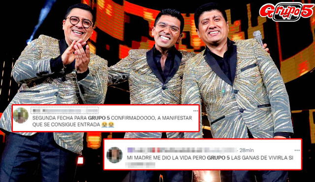 Fans aplauden anuncio de la segunda fecha para el show del Grupo 5. Foto: Instagram/Twitter