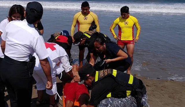 Piura: jóvenes casi mueren ahogados en playa de Los Órganos
