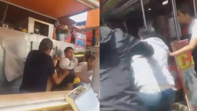 Turba atacó ferozmente a carnicero luego de reclamarle por la camiseta que llevaba, según testigo. (Foto: Captura de video / América Noticias)