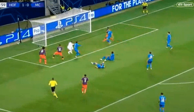 Manchester City vs Hoffenheim: genial toque del 'Kun' Agüero para el 1-1 [VIDEO]