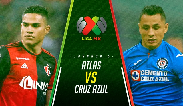 Cruz Azul vs. Atlas por la quinta fecha del Apertura de la Liga MX.