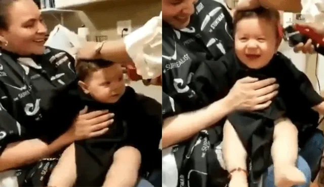 La enternecedora reacción de un bebé, después de someterse a su primer corte de cabello, se hizo viral en las redes.