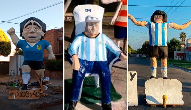 Diego Maradona falleció el pasado 25 de noviembre. Foto: Muñecos La Plata/Twitter