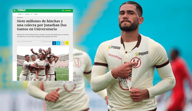 Universitario: colecta de hinchas para retener a Jonathan Dos Santos llega hasta la prensa de Uruguay. Foto: Liga 1