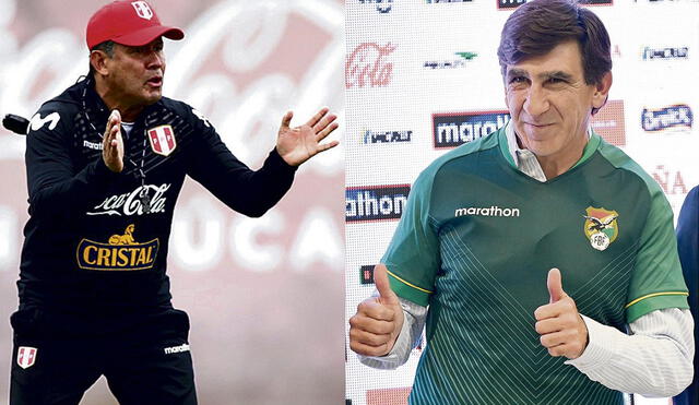 juan Reynoso y Gustavo Costas dirigen por primera vez una selección nacional. Foto: FPF/AFP