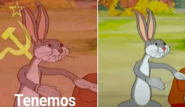 Este curioso meme que tiene como protagonista a Bugs Bunny se ha vuelto viral en las redes. Foto: Facebook.