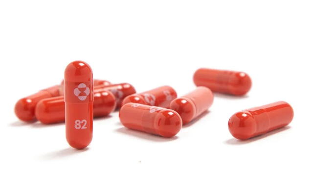 Imagen difundida por Merck que muestra sus píldoras contra la COVID-19. Foto: Merck & Co