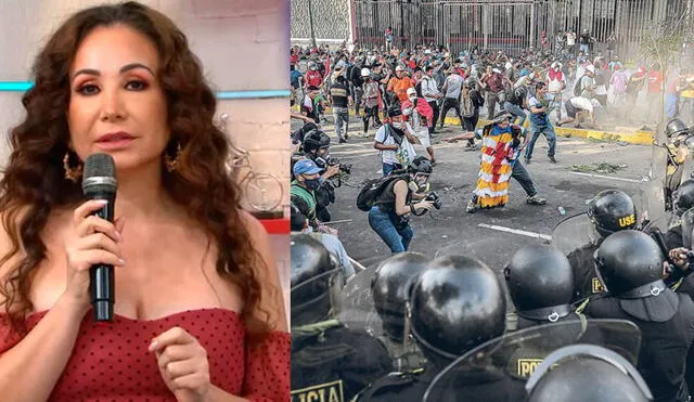 Janet Barboza lamento los actos vandálicos que se dieron en las protestas en Lima. Foto: captura América TV/GLR