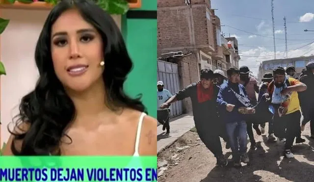 Melissa Paredes, conductora de "Préndete", habló sobre las muertes en Puno. Foto: composición LR/Panamericana TV/Facebook/Max Marina