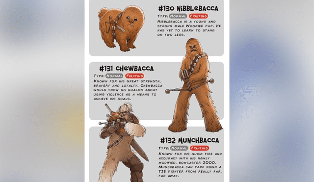 Chewbacca obtiene pre-evolución y evolución como si fuese un Pokémon.