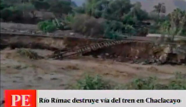 Huaicos en Lima: Río Rímac destruye vías del tren en Chaclacayo | VIDEO