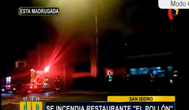 San Isidro: Incendio afectó pollería [VIDEO]