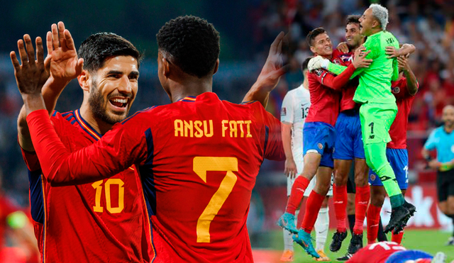 España y Costa Rica juegan este miércoles 23 de noviembre por el Grupo E del Mundial Qatar 2022. Foto: composición GLR/España/Costa Rica