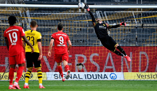 Joshua Kimmich marcó el primer gol del Borussia Dortmund vs. Bayern Múnich por la fecha 28 de la Bundesliga. | Foto: AFP