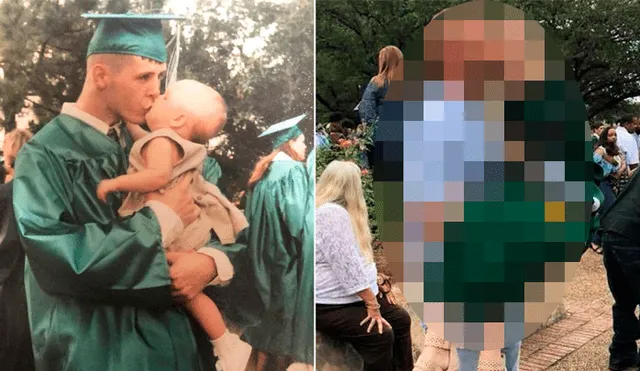 Facebook viral: Padre e hija recrean adorable foto de graduación tras 18 años y emocionan a miles