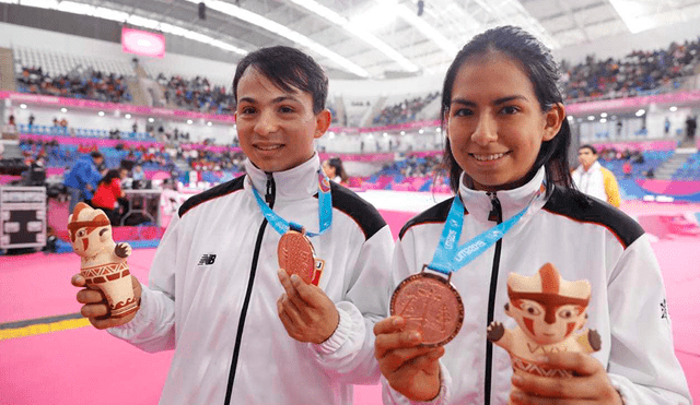 Ariana Vera y Renzo Saux expresaron su felicidad tras obtener la medalla de bronce en los Juegos Panamericanos Lima 2019.