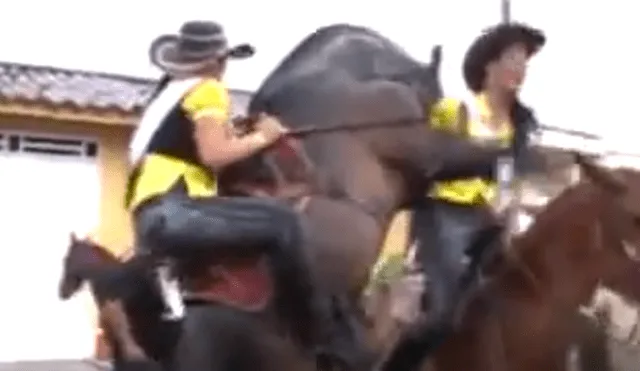 Facebook Viral: Reina de belleza en Colombia pasó terrible momento por culpa de caballo enamorado [VIDEO] 