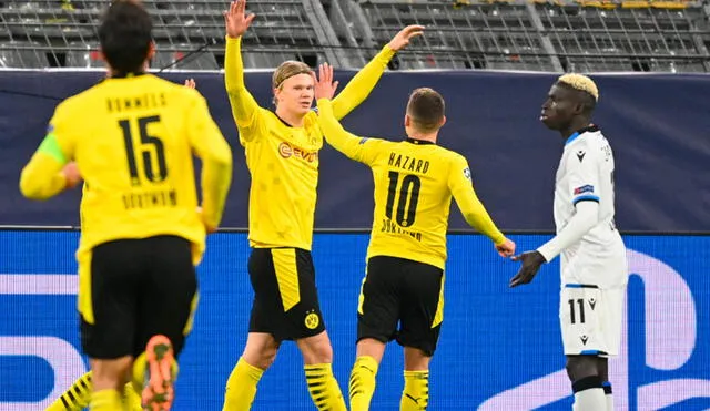Borussia Dortmund derrotó a Brujas 3-0 por la jornada 4 del Grupo F de Champions League. Foto: AFP.