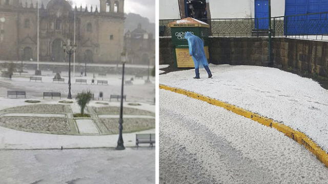 Cusco: torrencial lluvia con granizo dejó a la Ciudad Imperial como Rusia [VIDEO]