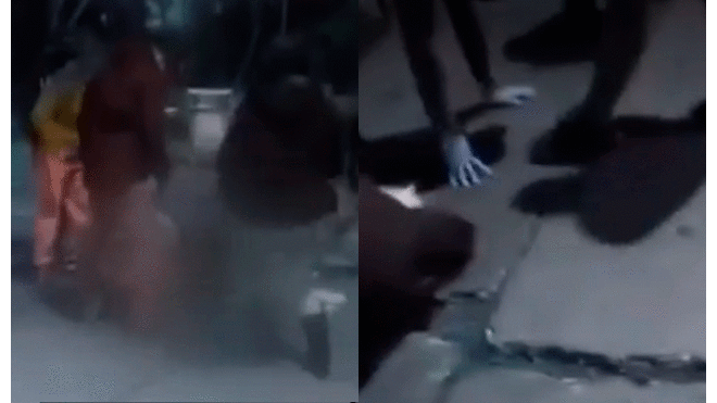 Los sujetos compartieron el video de su agresión en redes sociales. Foto: captura 24 Horas.
