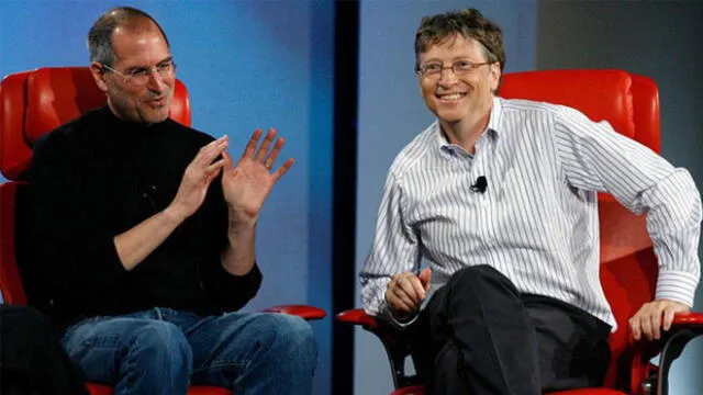 Steve Jobs y Bill Gates, cada uno creó dos marcas fundamentales de la tecnología: Apple y Microsoft. Foto: Difusión