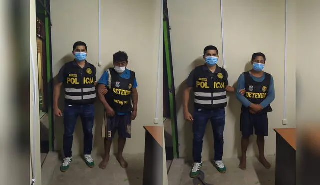 Los arrestados fueron identificado por la PNP como Elisban Merma Mendoza y José Flores Lima. Foto: difusión