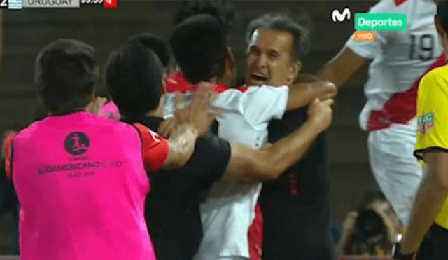La desenfrenada celebración de Carlos Silvestri tras la agónica victoria de Perú [VIDEO]