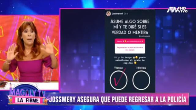 Jossmery Toledo criticada por Magay Medina por querer volver a la PNP. Foto: Captura