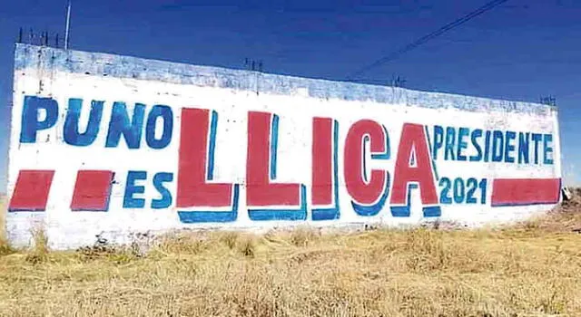 propaganda.  En Puno, Cusco e Ica se hicieron pintas a favor de Elmer Cáceres Llíca.