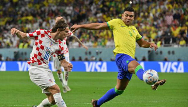 Luka Modric enfrentando a Brasil por los cuartos de final de Qatar 2022. Foto: AFP